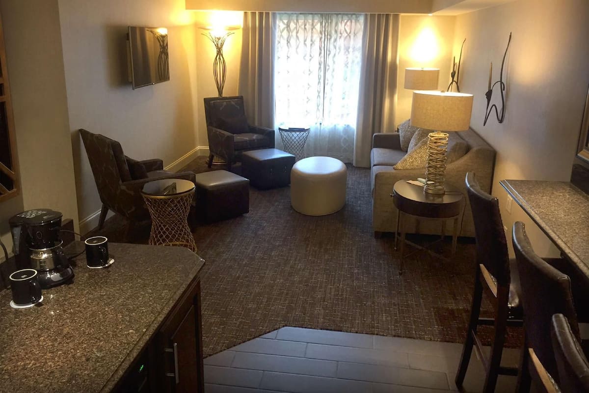 Living area | 42-inch flat-screen TV with digital channels, TV, iPod dock