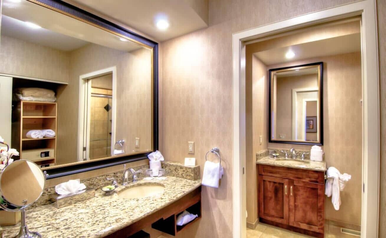 standard studio suite, 1 king bed, non smoking, kitchen (living room;with sofabed) | bathroom | hair dryer, towels, soap, shampoo