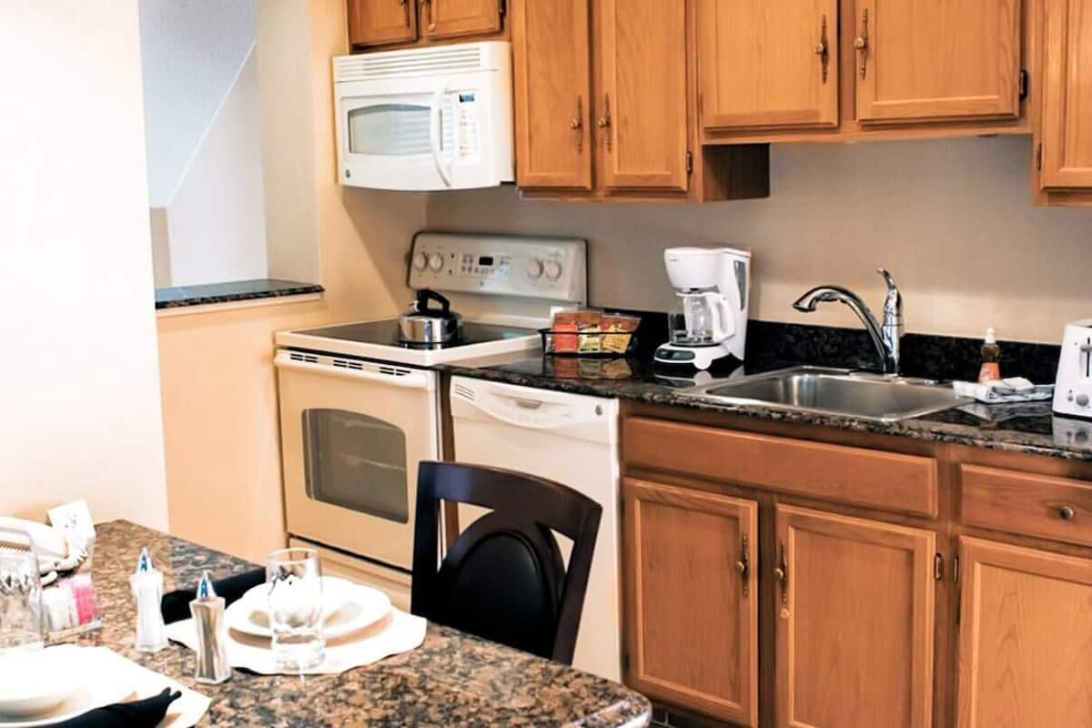 mini-fridge, microwave, coffee/tea maker