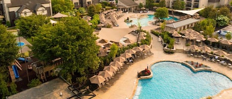 Indoor pool, seasonal outdoor pool, pool cabanas (surcharge)