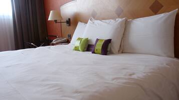 Desk, blackout drapes, iron/ironing board, free cribs/infant beds