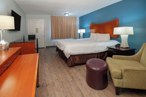 Desk, laptop workspace, blackout curtains, iron/ironing board - Best Price Motel and Suites (Orange)