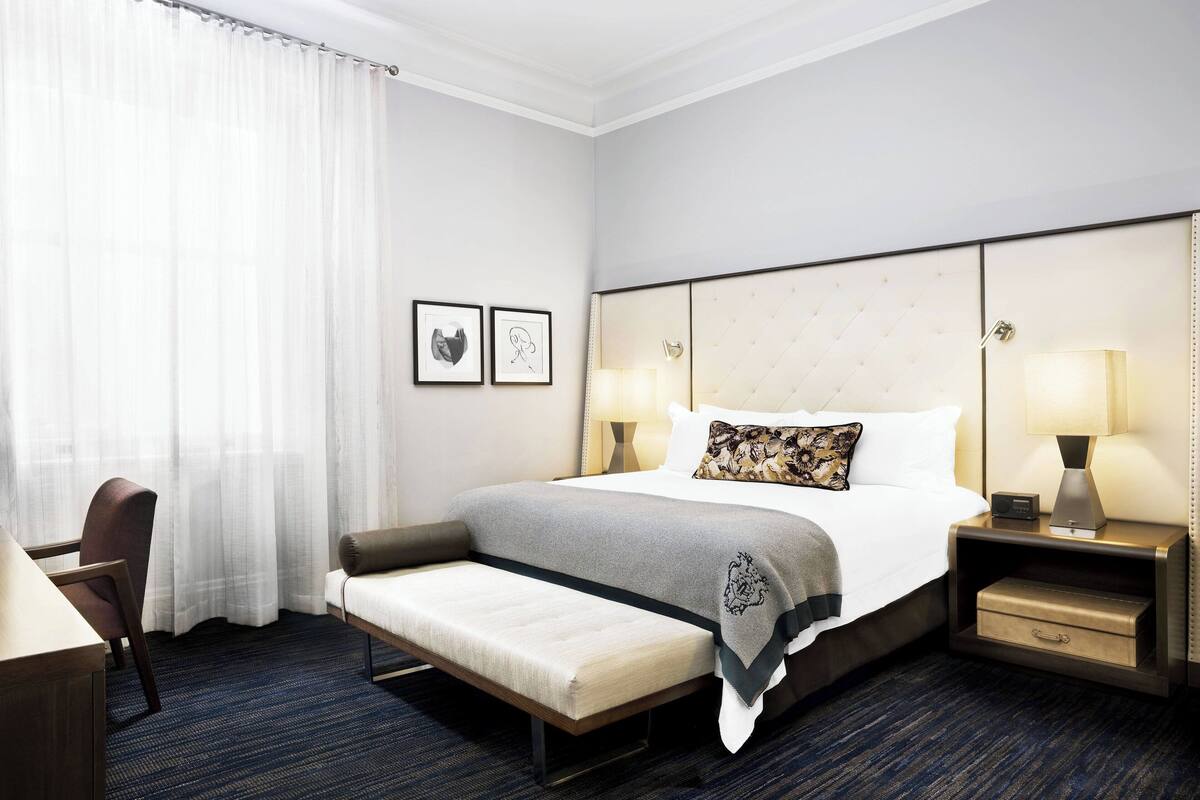 義大利 Frette 床單、高級寢具、客房內保險箱、書桌