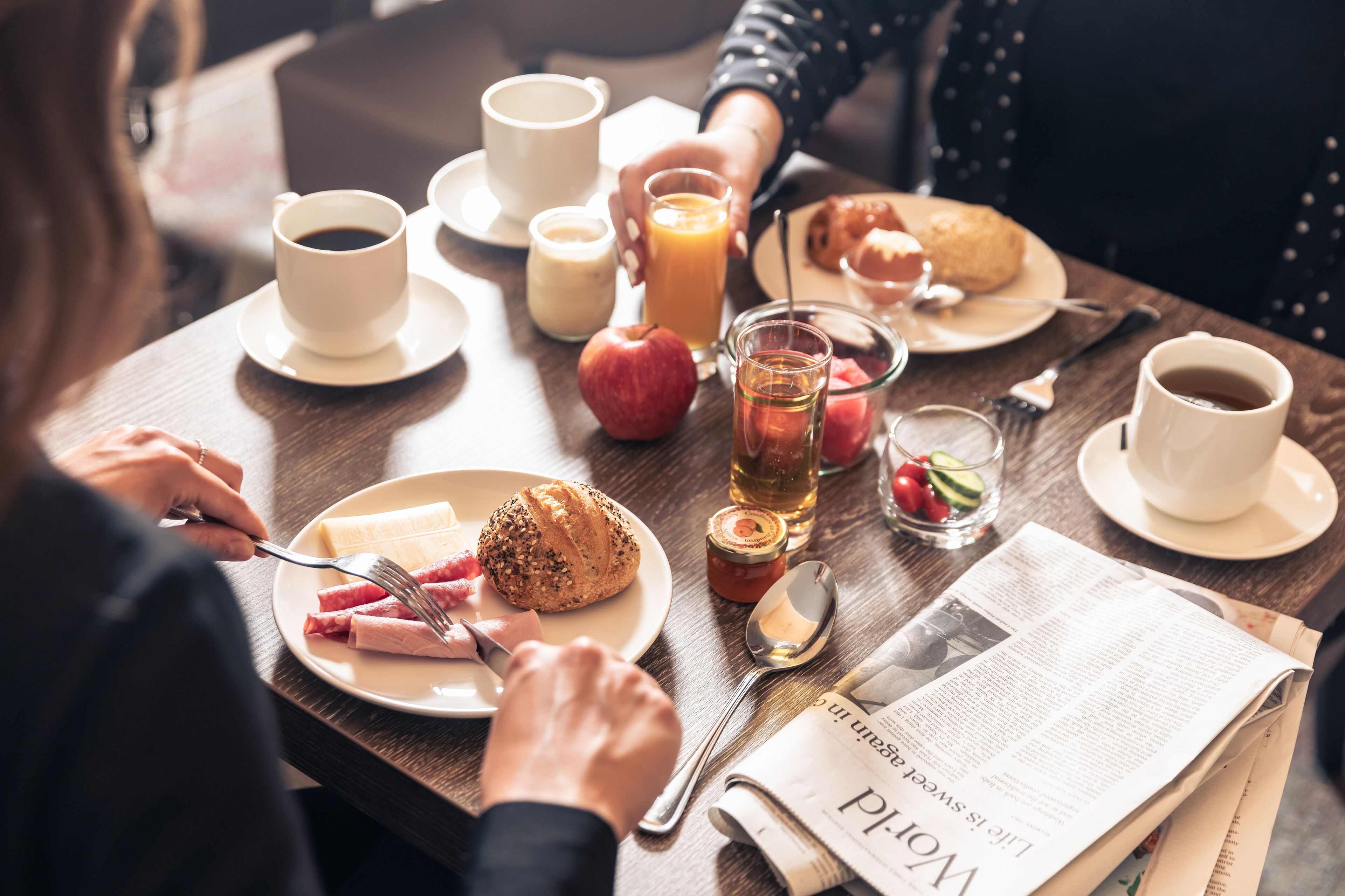 daily buffet breakfast (eur 11.50 per person)
