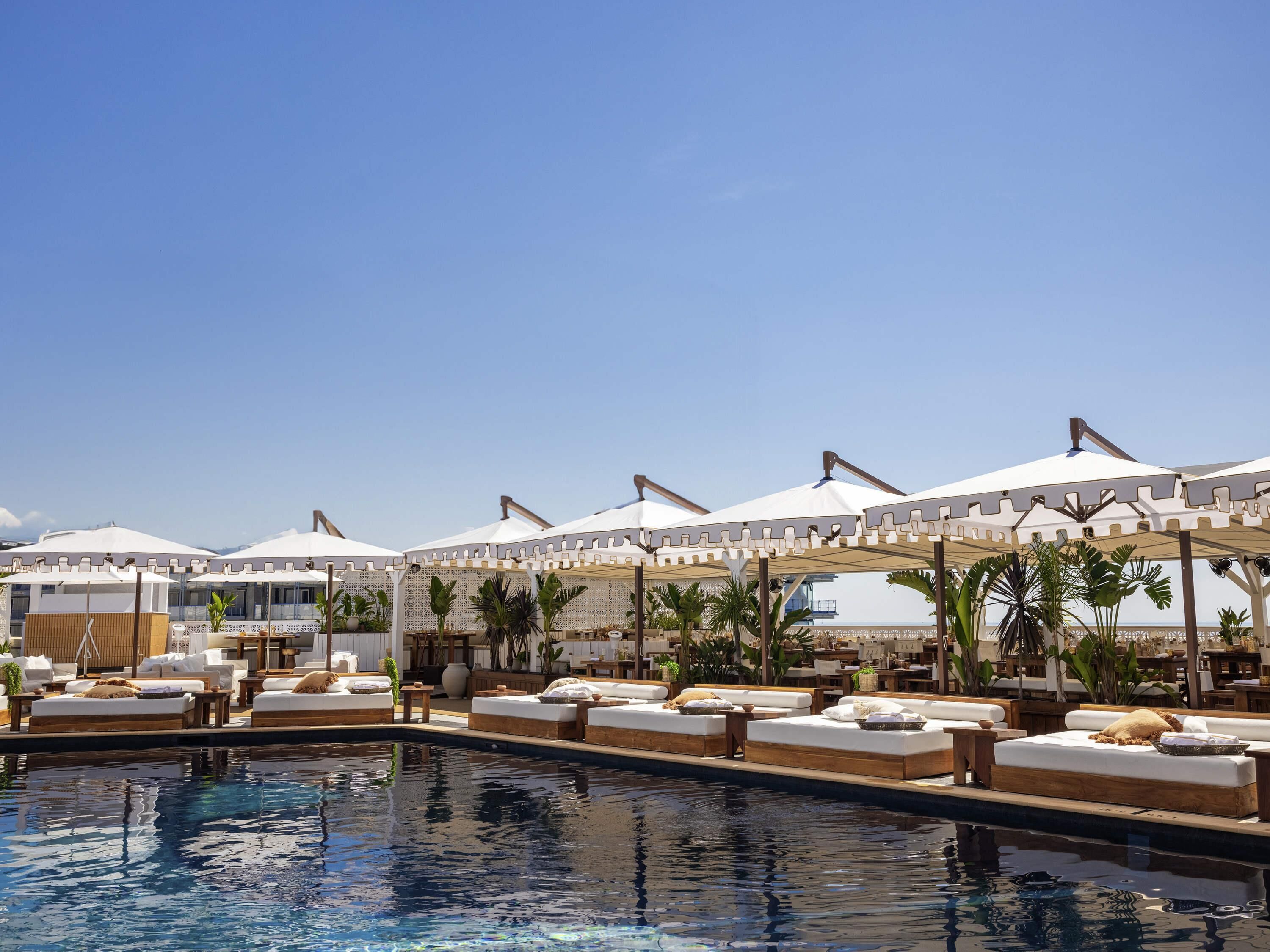 2 outdoor pools, open 9:00 AM to 5:00 PM, pool umbrellas, sun loungers