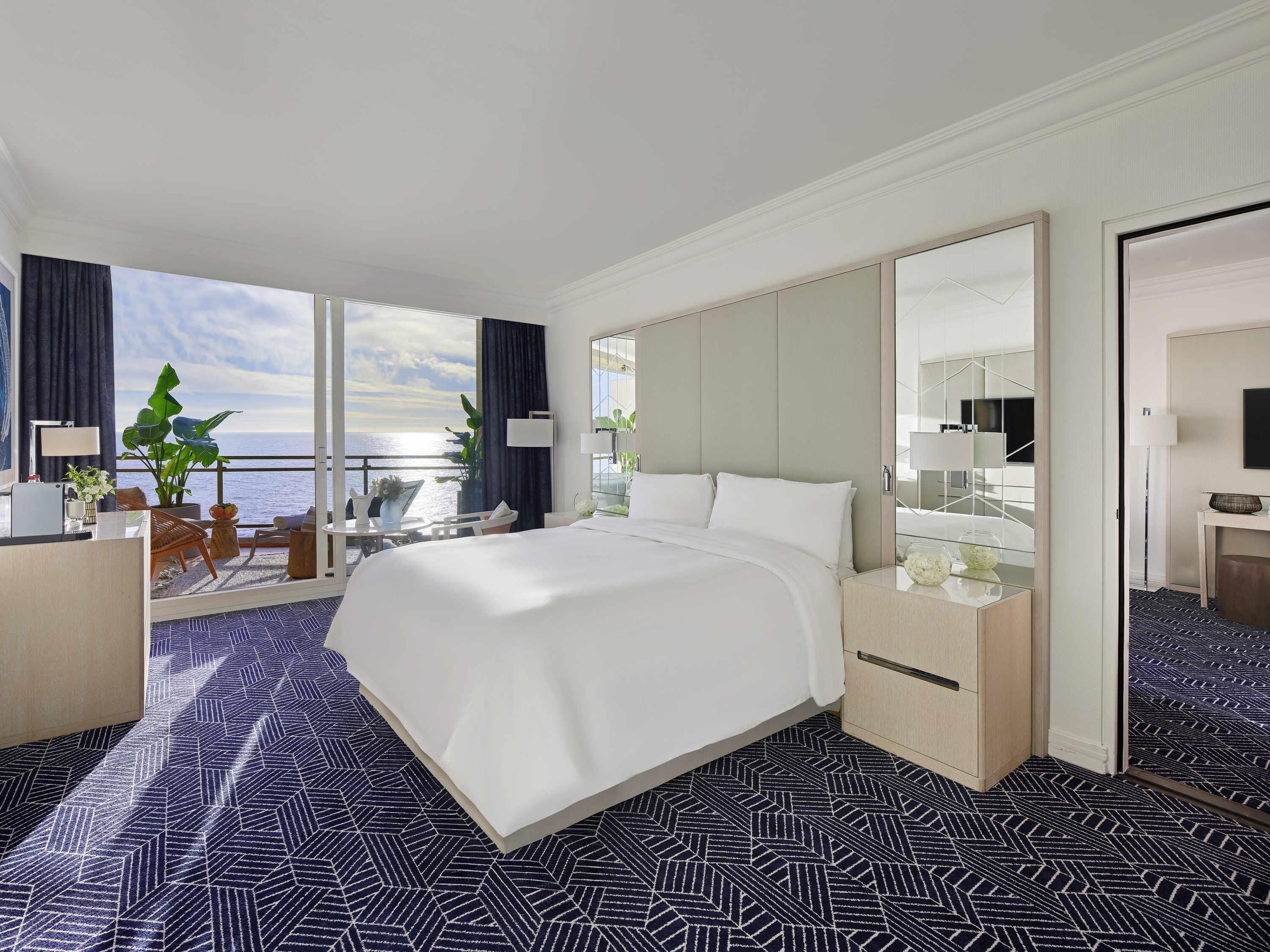 Suíte, vista para o mar (Riviera) | Roupas de cama premium, frigobar, cofres nos quartos