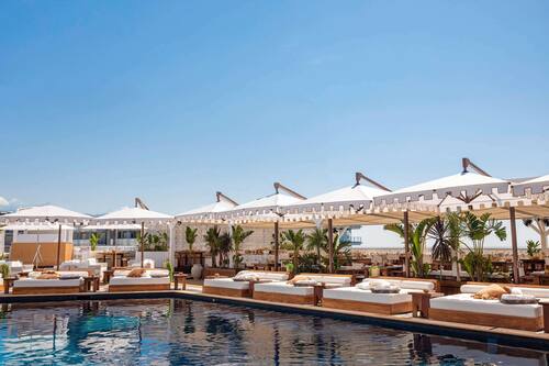 2 outdoor pools, open 9:00 AM to 5:00 PM, pool umbrellas, sun loungers