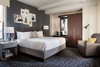 Egyptian cotton sheets, premium bedding, in-room safe at The Shelburne Sonesta New York