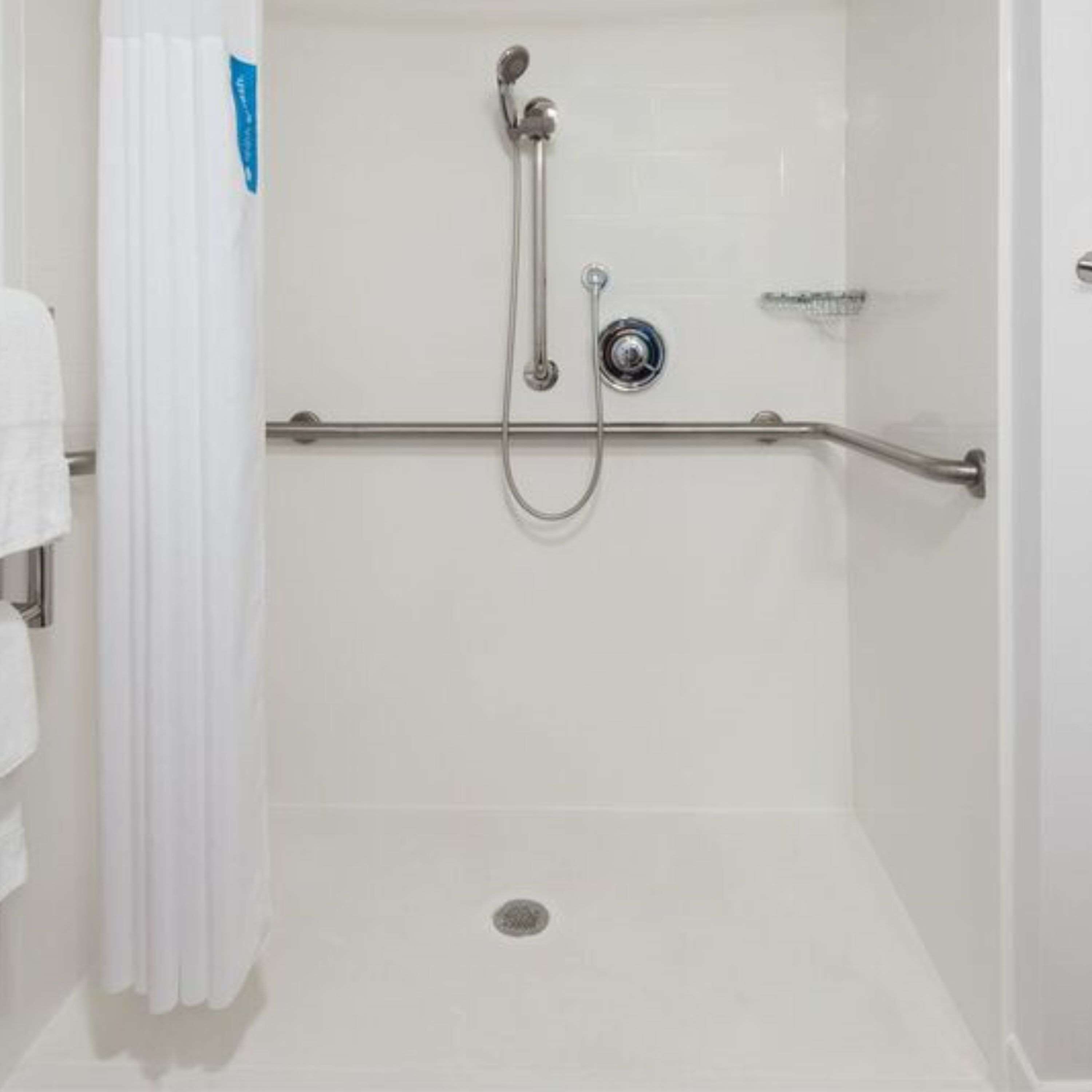 room, 1 king bed, accessible (roll-in shower) | bathroom shower