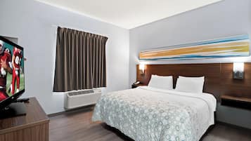 Desk, blackout curtains, iron/ironing board, free WiFi