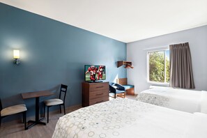Studio, 2 Queen Beds, Non Smoking | Desk, blackout drapes, iron/ironing board, free WiFi