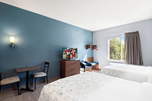 Studio, 2 Queen Beds, Non Smoking | Desk, blackout drapes, iron/ironing board, free WiFi