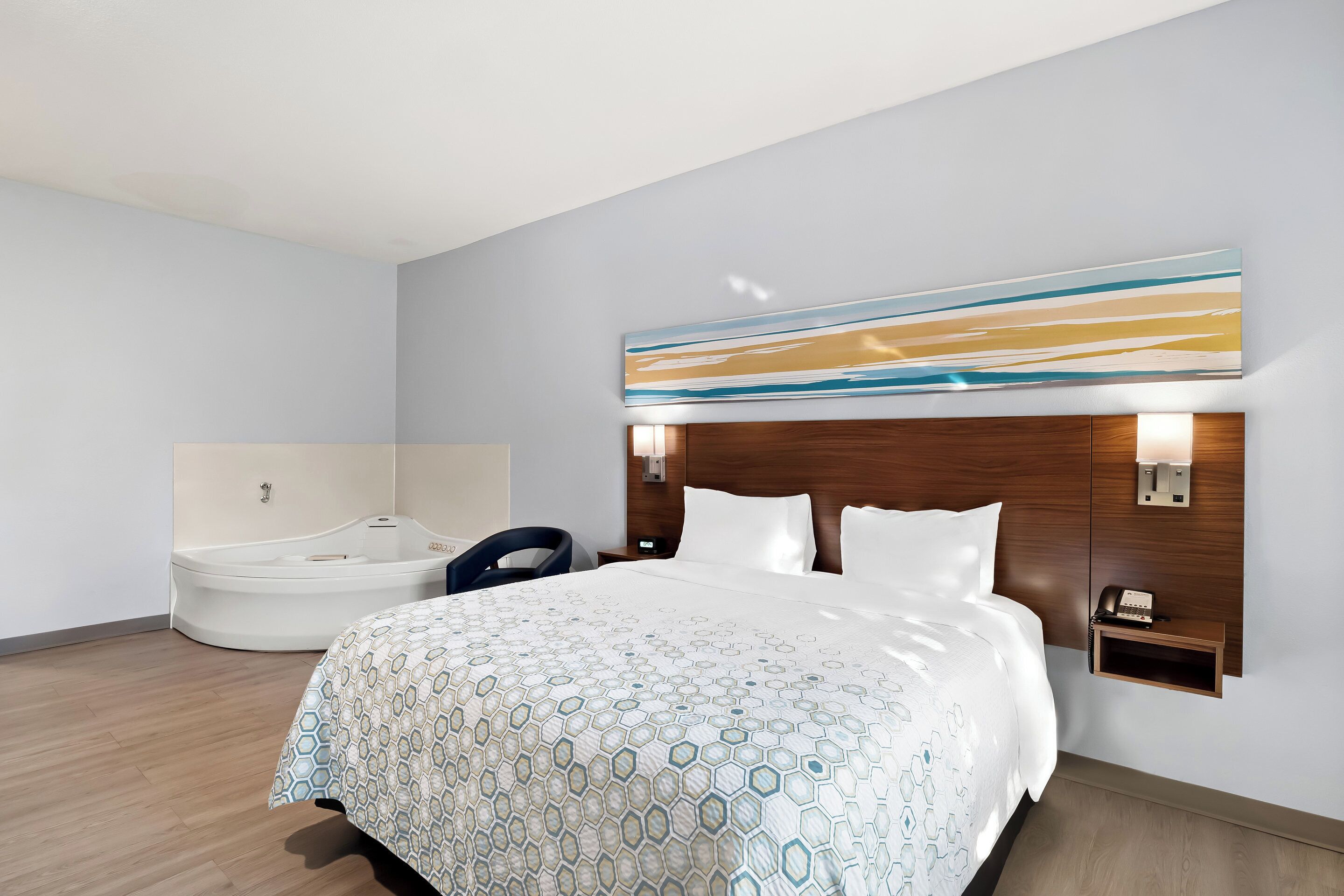 desk, blackout curtains, iron/ironing board, free wifi