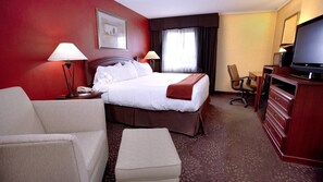 A hotel room with a bed, a desk, a chair, a television, and a telephone. - Holiday Inn Express Jamestown by IHG (Jamestown)