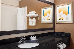 Premium bedding, pillow-top beds, desk, laptop workspace