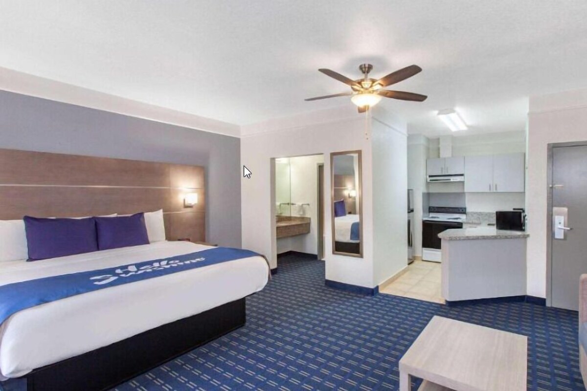Premium bedding, blackout curtains, iron/ironing board, free WiFi