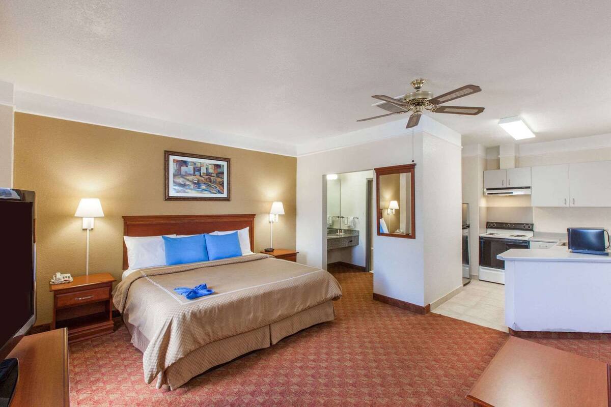 Premium bedding, blackout drapes, iron/ironing board, WiFi (free)