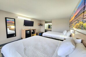 Room, 2 Queen Beds, Accessible, Non Smoking (Mobility Accessible) | Pillowtop beds, in-room safe, desk, iron/ironing board