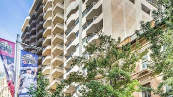 Stunning multi-story building with a unique blend of traditional and modern architecture.