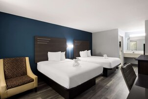 Standard Room, 2 Double Beds, Non Smoking | Desk, blackout drapes, iron/ironing board, free WiFi