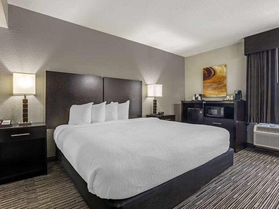 Chambre Standard, 1 très grand lit, non-fumeurs, réfrigérateur et four à micro-ondes | Literie de qualité supérieure, bureau