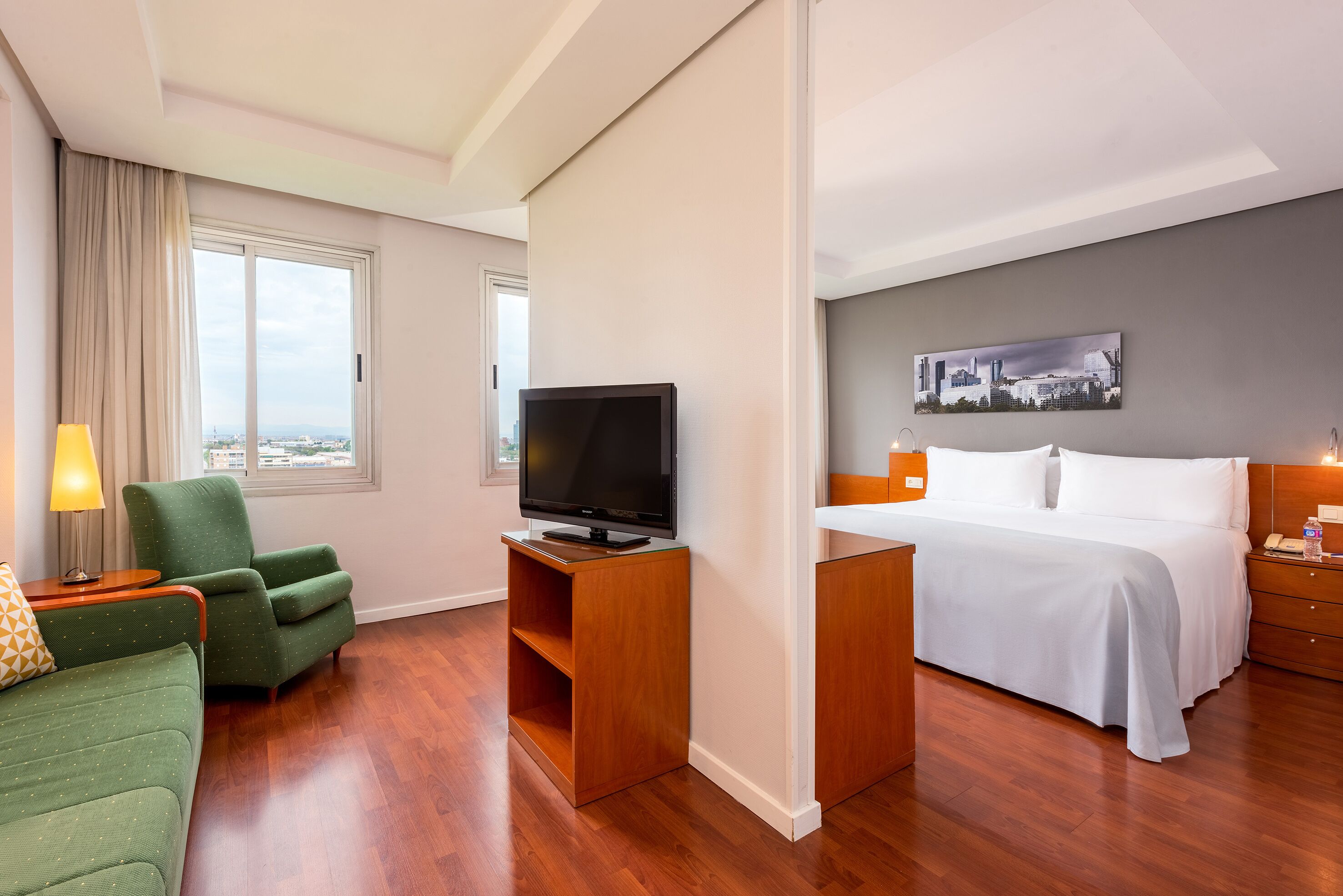 premium room, 1 queen bed (with living room) | minibar, in-room safe, desk, laptop workspace