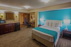 Pillow-top beds, desk, laptop workspace, blackout curtains