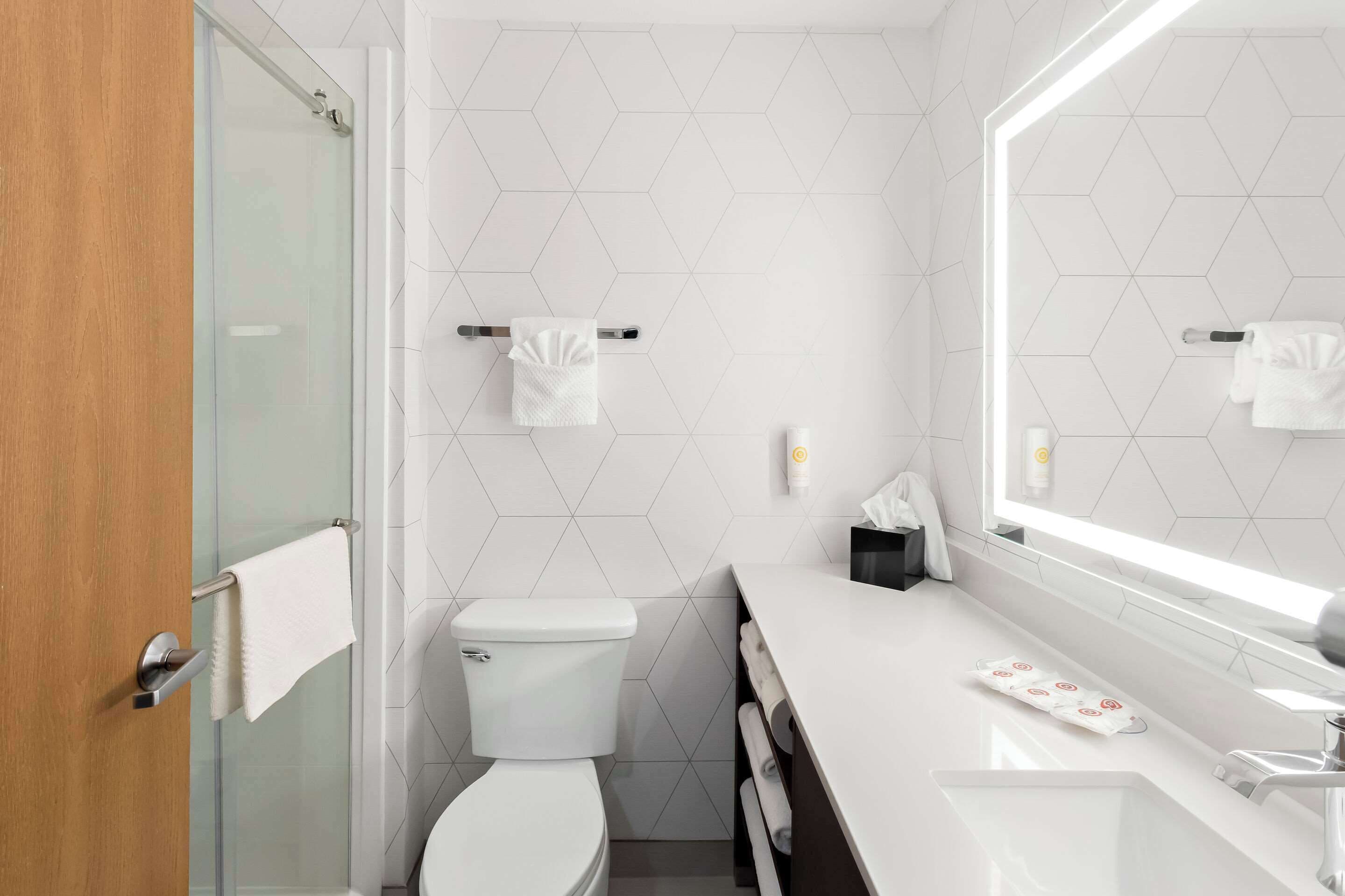 desk, laptop workspace, blackout curtains, iron/ironing board