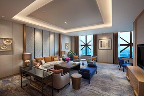 Presidential Suite, 1 Bedroom | Living room | TV, DVD player, pay movies