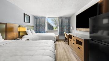 Standard Room, 2 Double Beds, Non Smoking | Premium bedding, desk, iron/ironing board, free WiFi