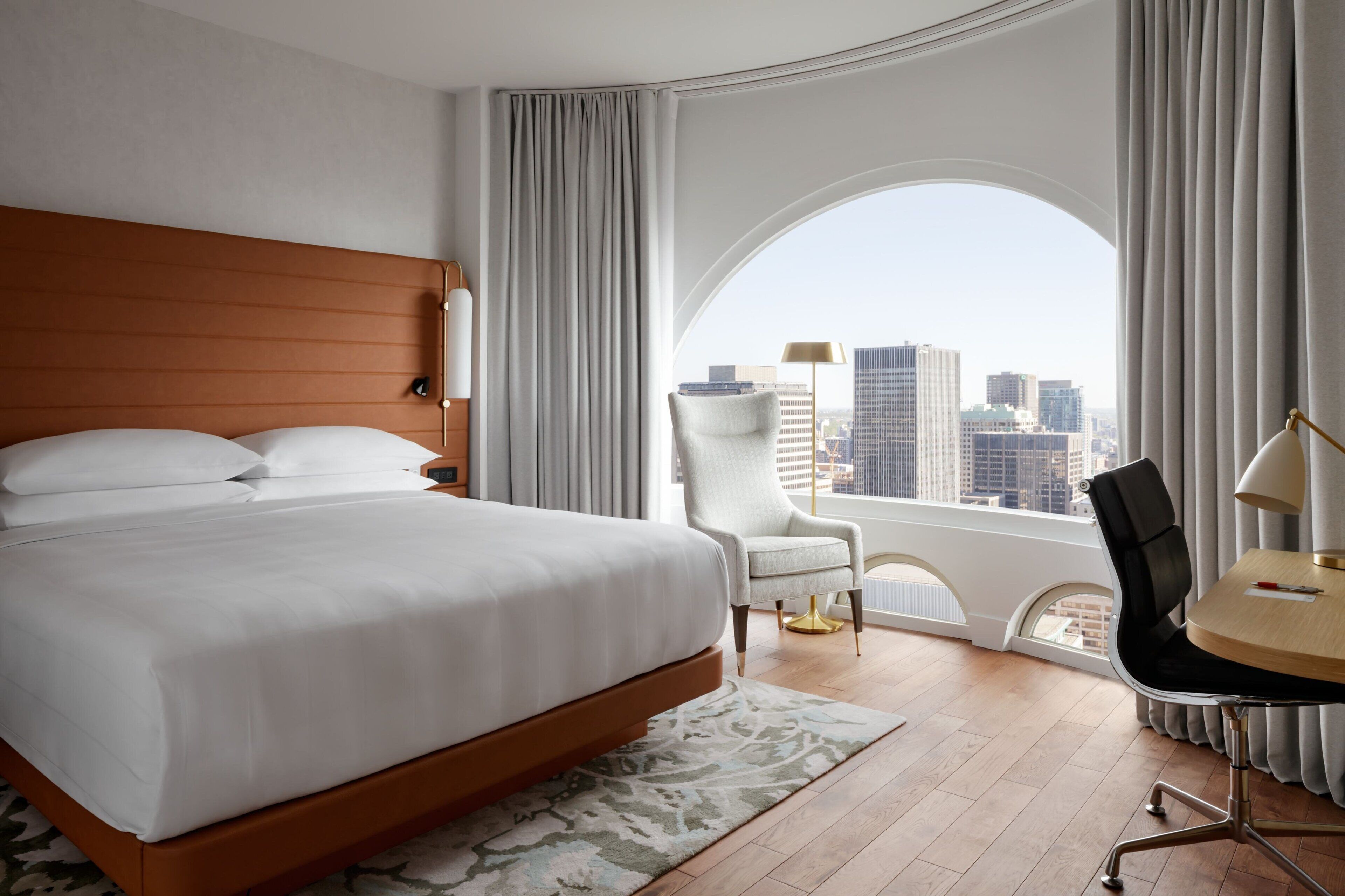 hypo-allergenic bedding, in-room safe, desk, blackout curtains