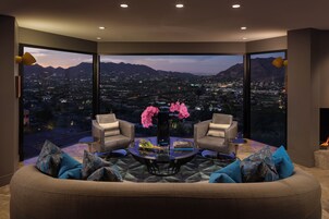 Villa (Luna) | Living area | 55-inch flat-screen TV with cable channels, TV, iPod dock