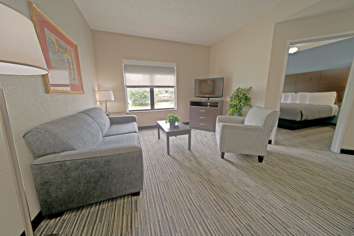 Suite, 1 King-Bett und Schlafsofa | Wohnbereich