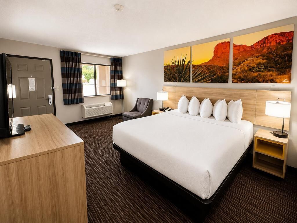 Standard Room, 1 King Bed | Desk, blackout drapes, iron/ironing board, WiFi (free)
