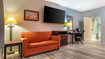 Blackout curtains, iron/ironing board, rollaway beds, free WiFi