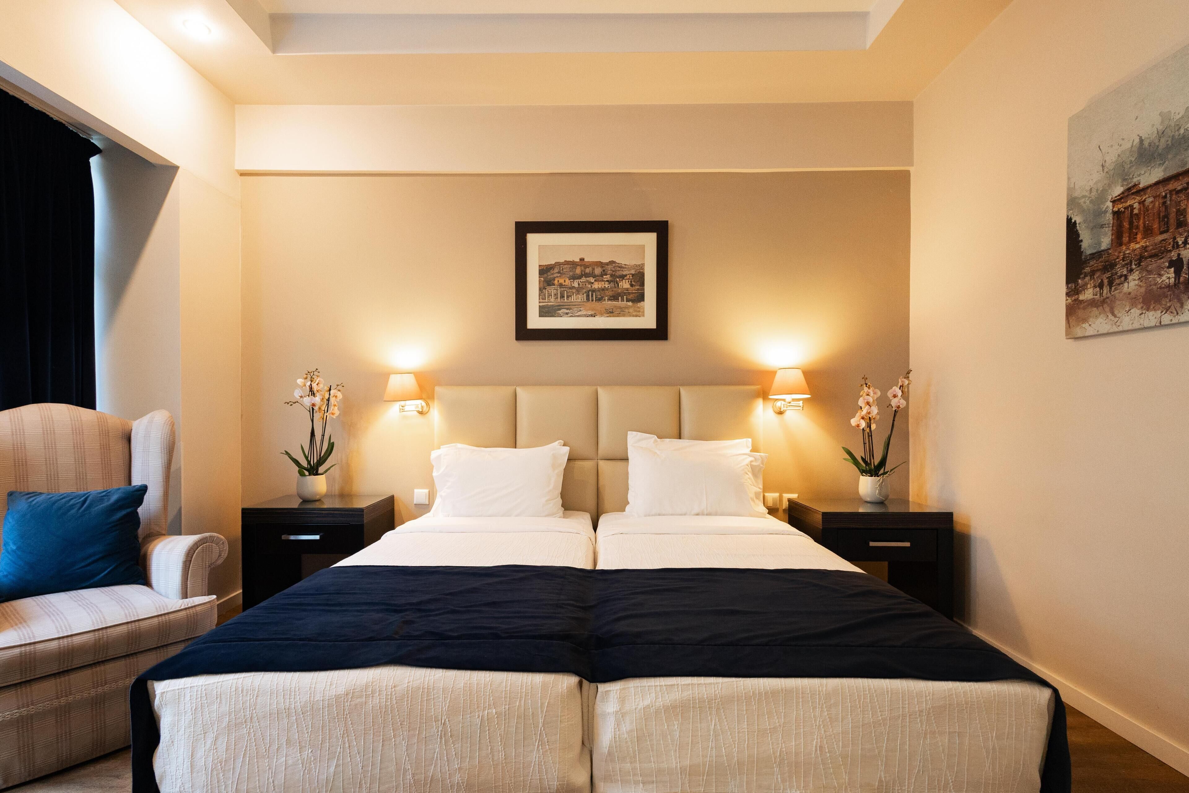 Rom – standard, 2 enkeltsenger, ikke-røyk | Sengetøy av topp kvalitet, Tempur-Pedic-senger og minibar