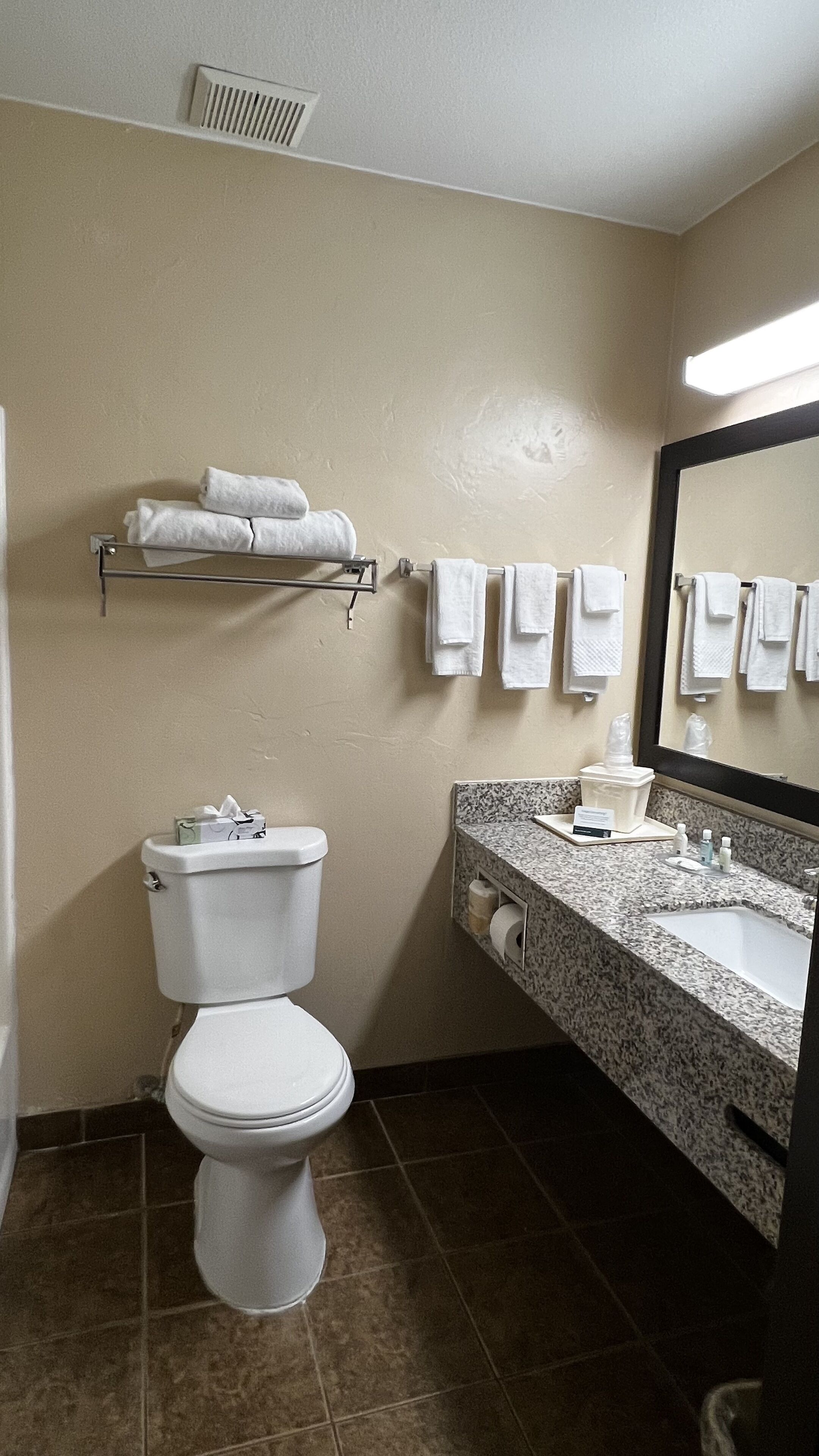 standard room, 2 queen beds, non smoking, mountain view | bathroom | bathtub, hair dryer, towels