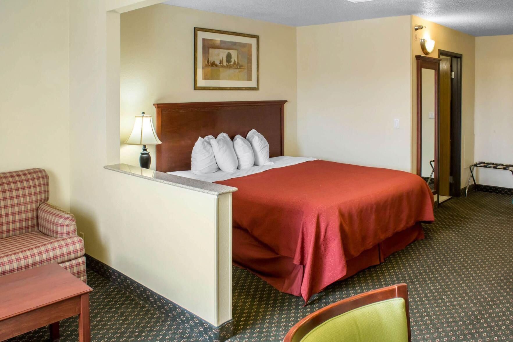 Premium bedding, desk, soundproofing, iron/ironing board