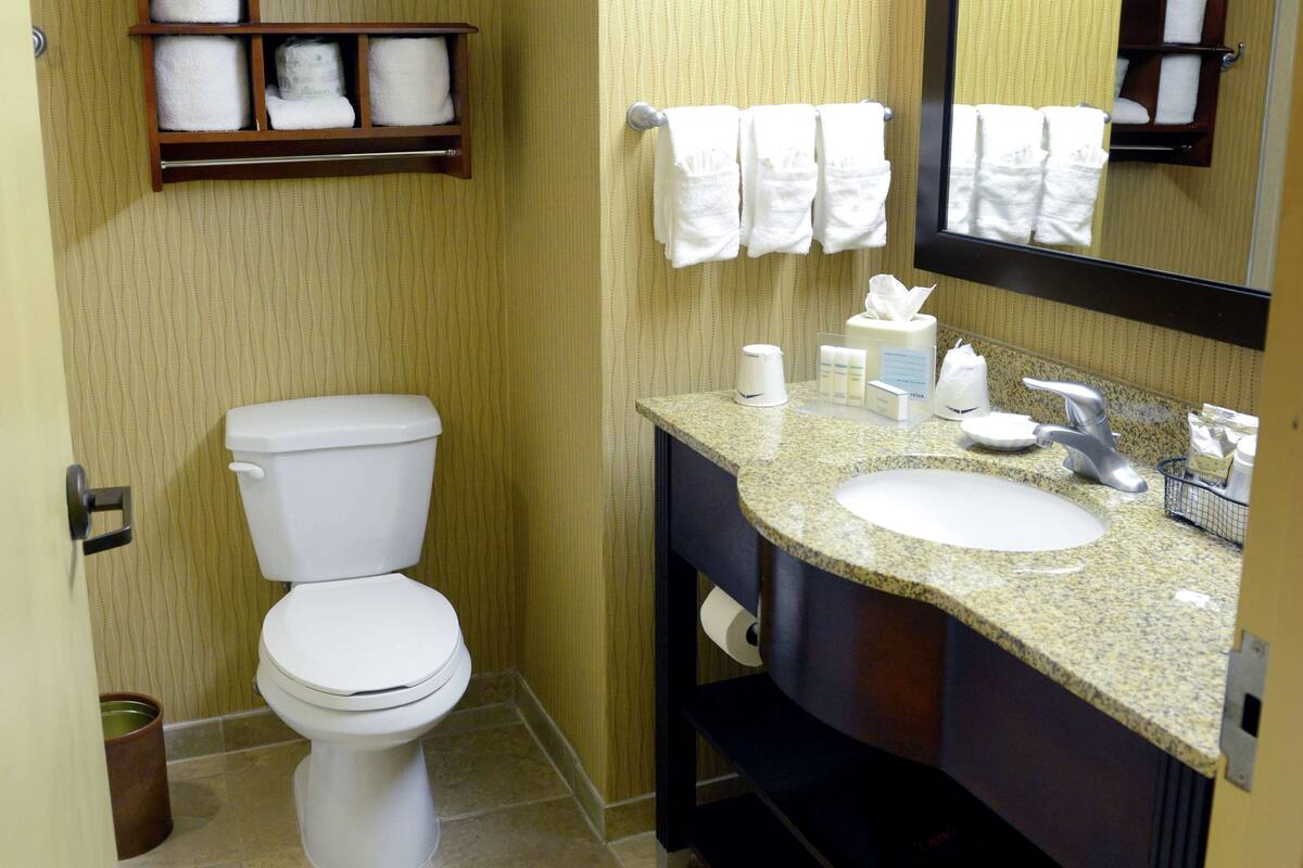 free toiletries, hair dryer, towels