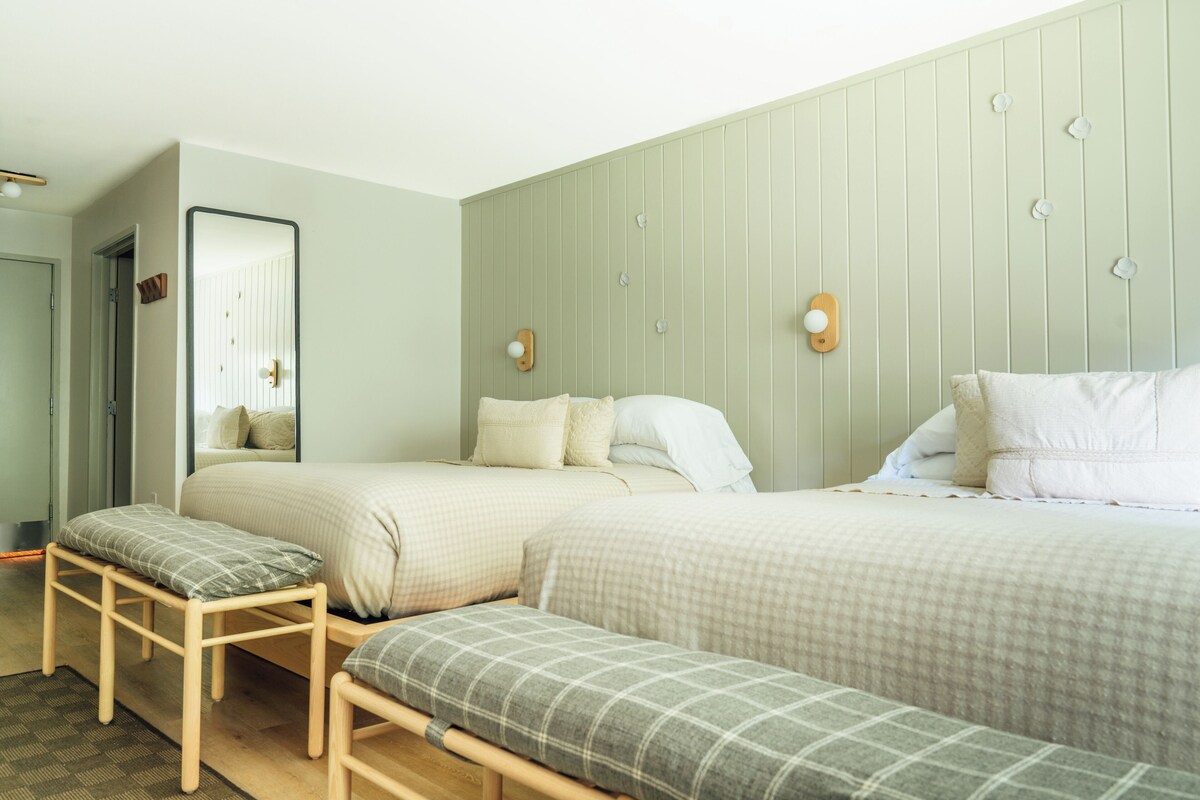 Double Queen Suite | Premium bedding, blackout curtains, iron/ironing board (on request)