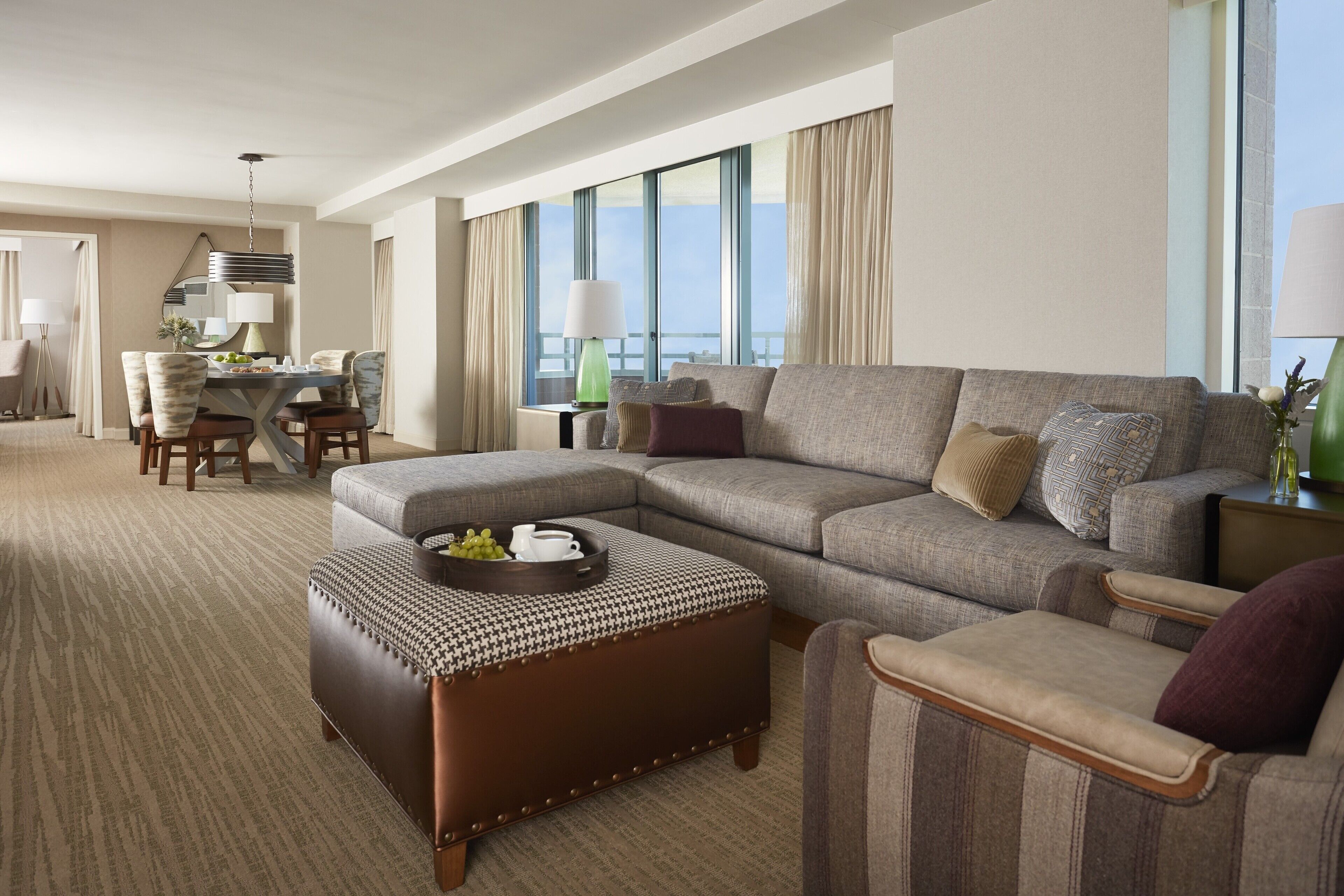 deluxe suite | living area | 55-inch lcd tv with satellite channels, tv, pay films