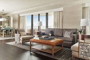Presidential Suite | Living room | 55-inch LCD TV with satellite channels, TV, pay films