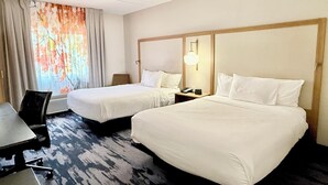 A hotel room with two beds, a desk, and a chair. - Fairfield Inn & Suites by Marriott Knoxville/East (Knoxville)