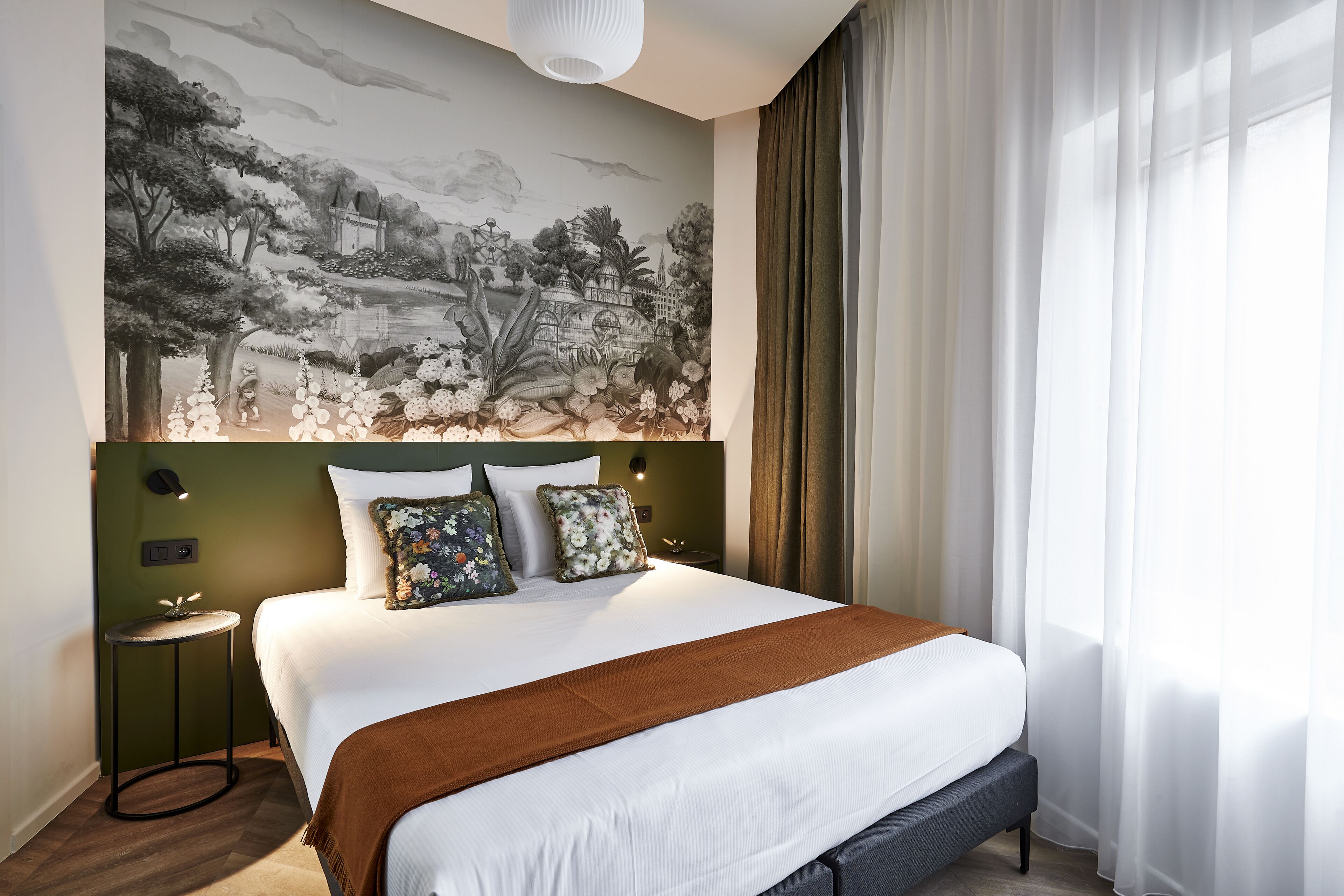 superior double room (florist) | in-room safe, individually decorated, blackout curtains