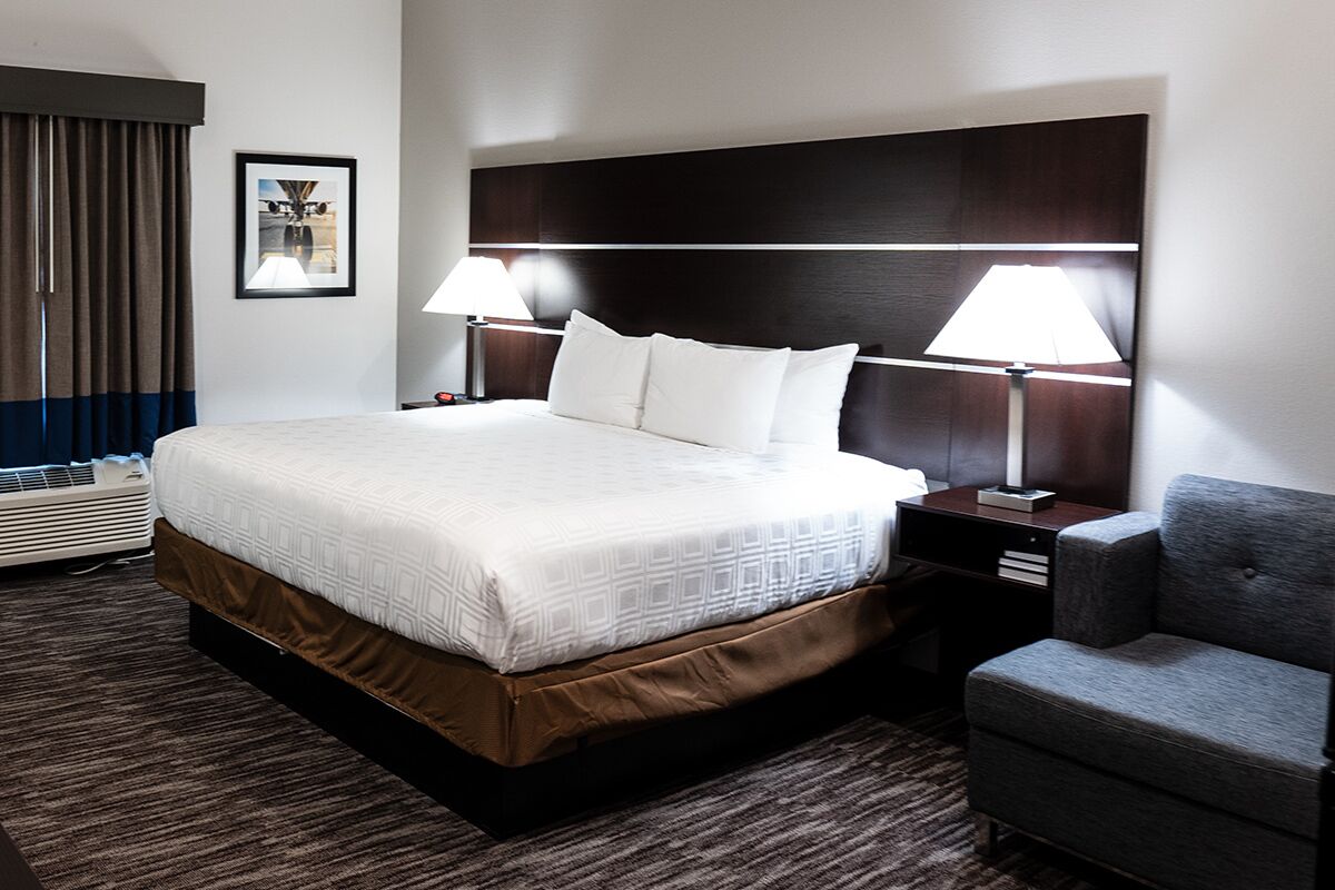 Down duvets, pillow-top beds, in-room safe, desk