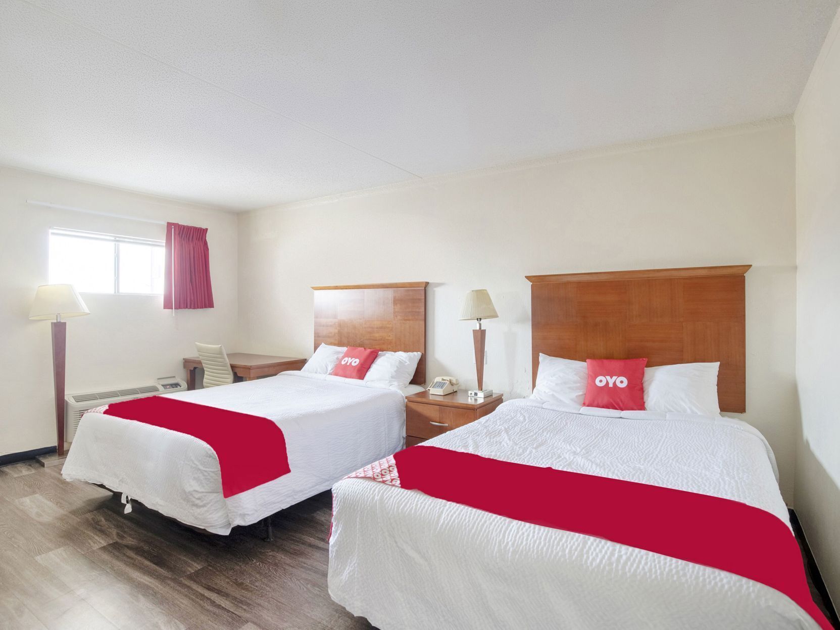 Desk, free WiFi, bed sheets