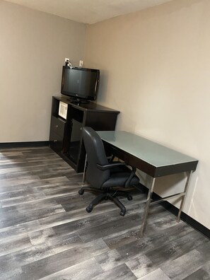 Desk, blackout curtains, iron/ironing board, free WiFi