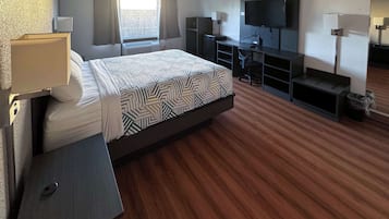 Desk, free WiFi, bed sheets, alarm clocks