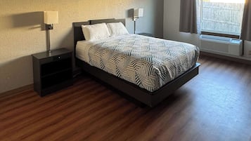 Desk, free WiFi, bed sheets, alarm clocks