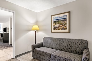 In-room safe, desk, laptop workspace, blackout drapes